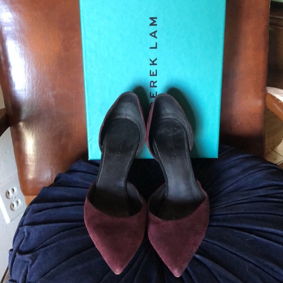 Vince Suede D'Orsay Celeste Pumps Purple Pointed-Toes - Picture 3 of 7